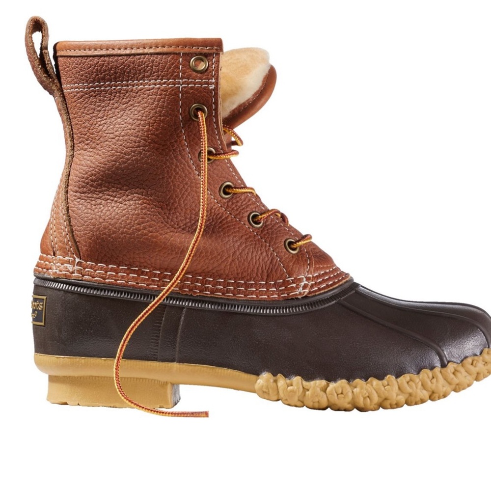 L.L. Bean Fur Lined Bean Boots, 8" Shearling-Lined Insulated. Size 6.